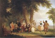 Asher Brown Durand Dance on the battery in the Presence of Peter Stuyvesant oil